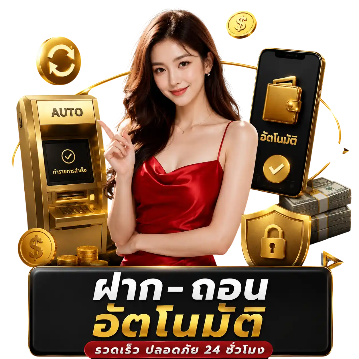 ฝากถอนอัตโนมัติ รวดเร็ว ปลอดภัย 24 ชั่วโมง